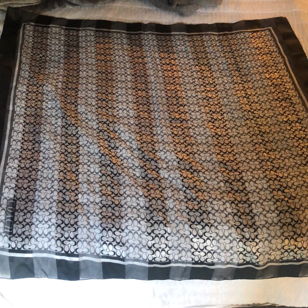 Large 100% silk Coach scarf.